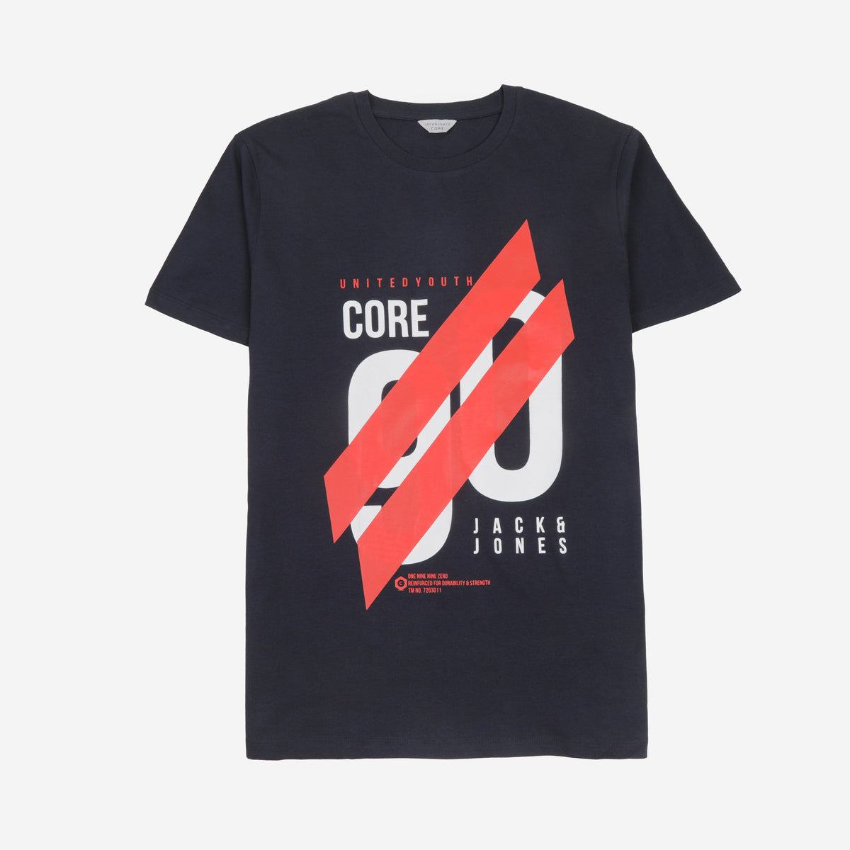 JACK & JONES T.SHIRT PRINTED J J RED & WHITE