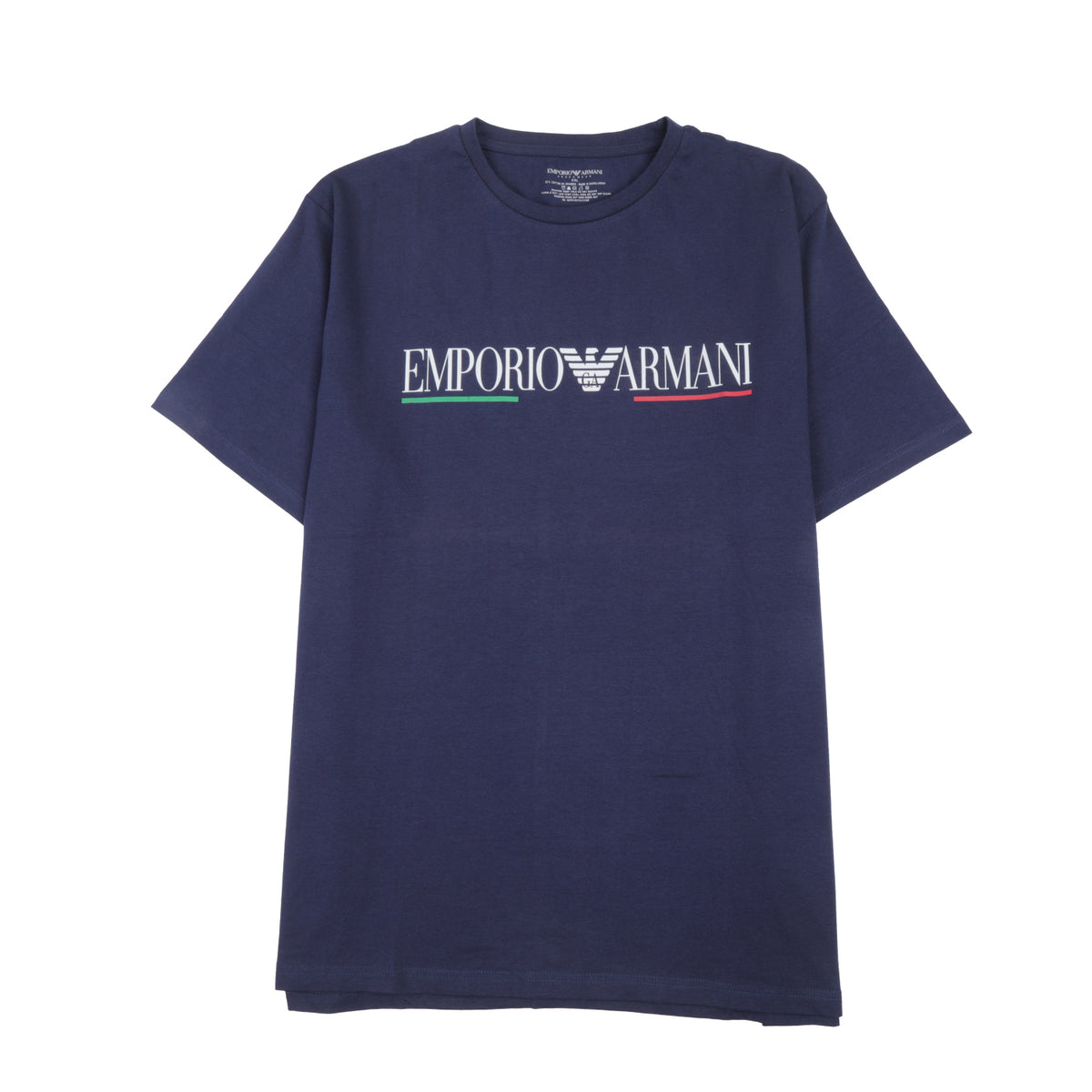EMPORIO ARMANI T.SHIRT RAPPER LOGO ON CHEST WHITE