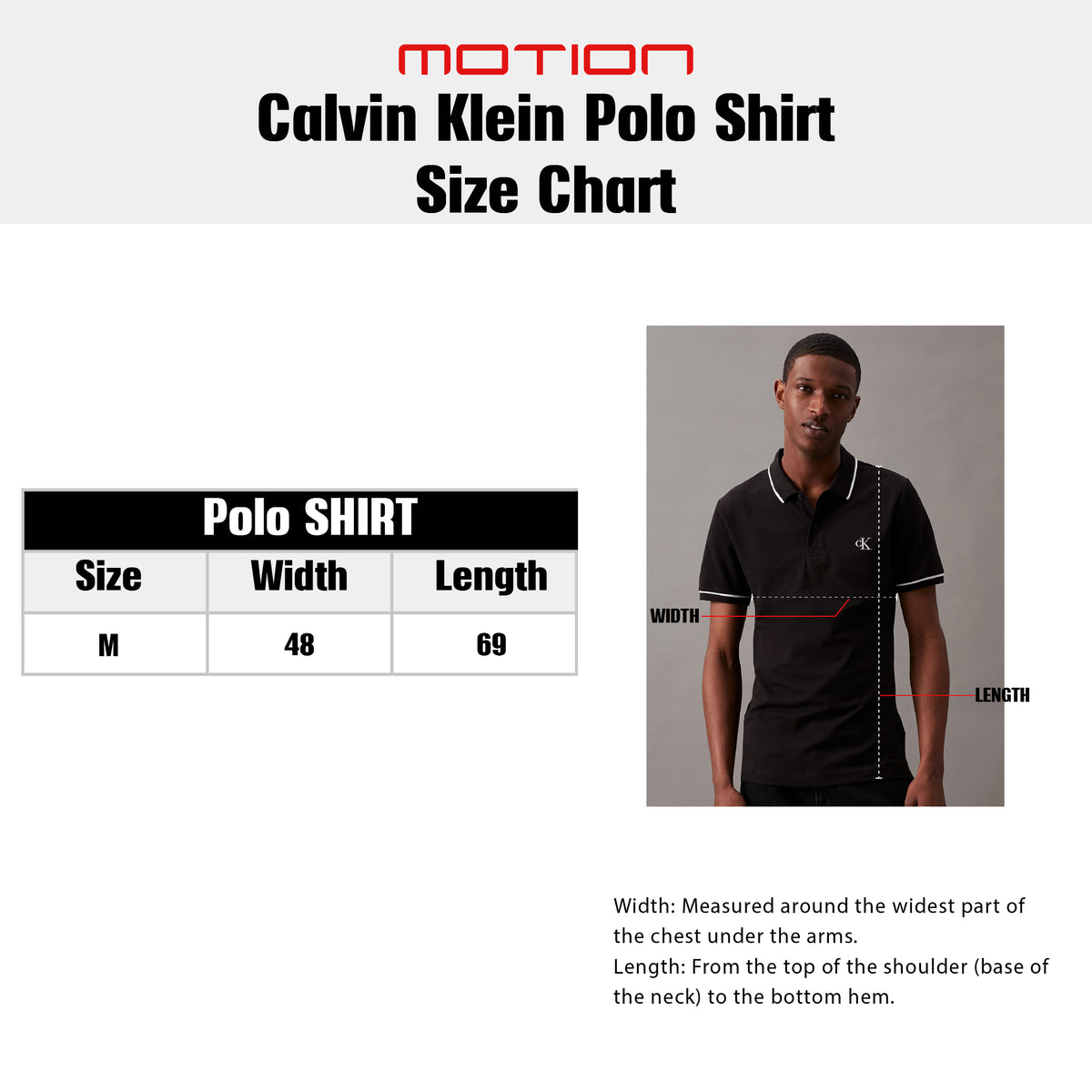 Size guide – Calvin Klein Polo Shirt