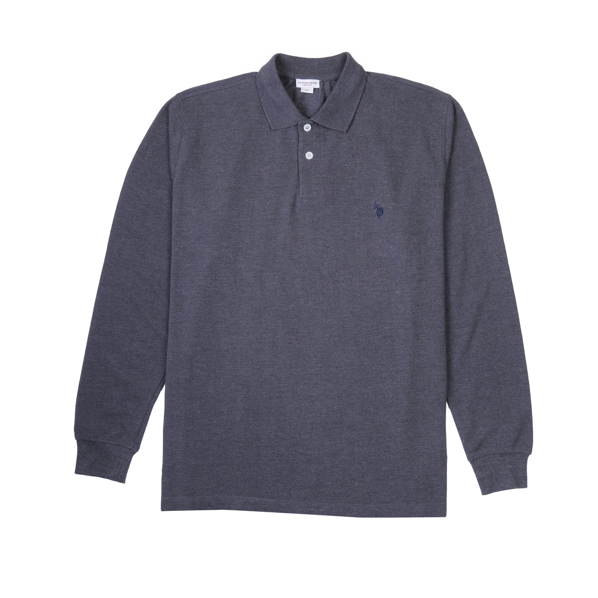 U.S.POLO ASSN POLO.SHIRT LONG SLEEVS RAPPER LOGO ON CHEST