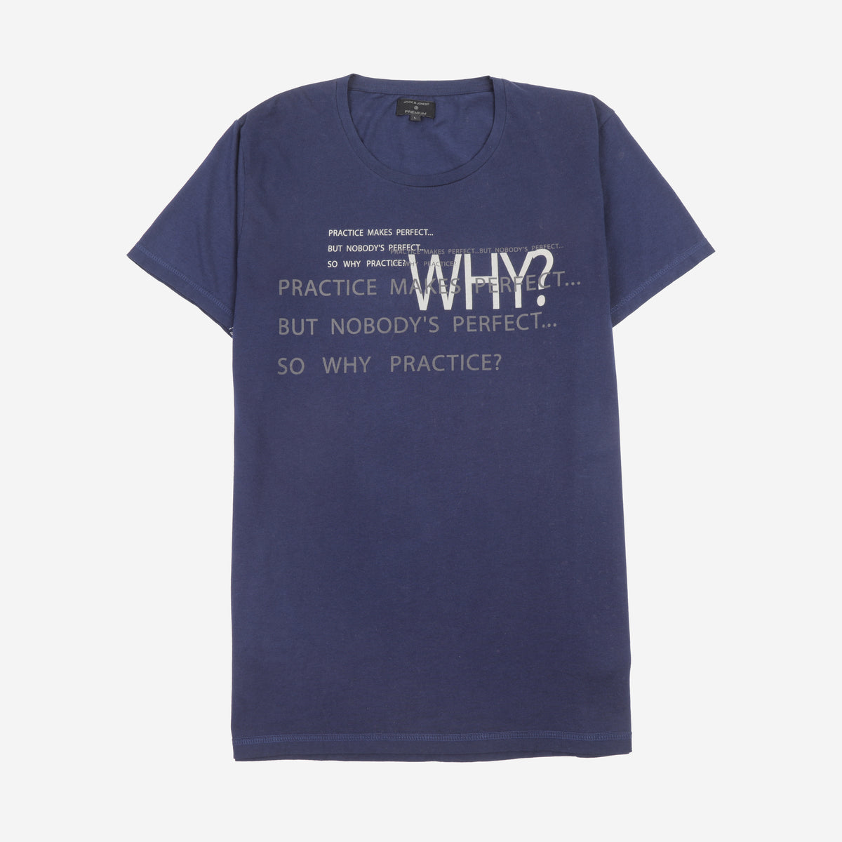 JACK & JONES T.SHIRT PRINTED WHY? WHITE