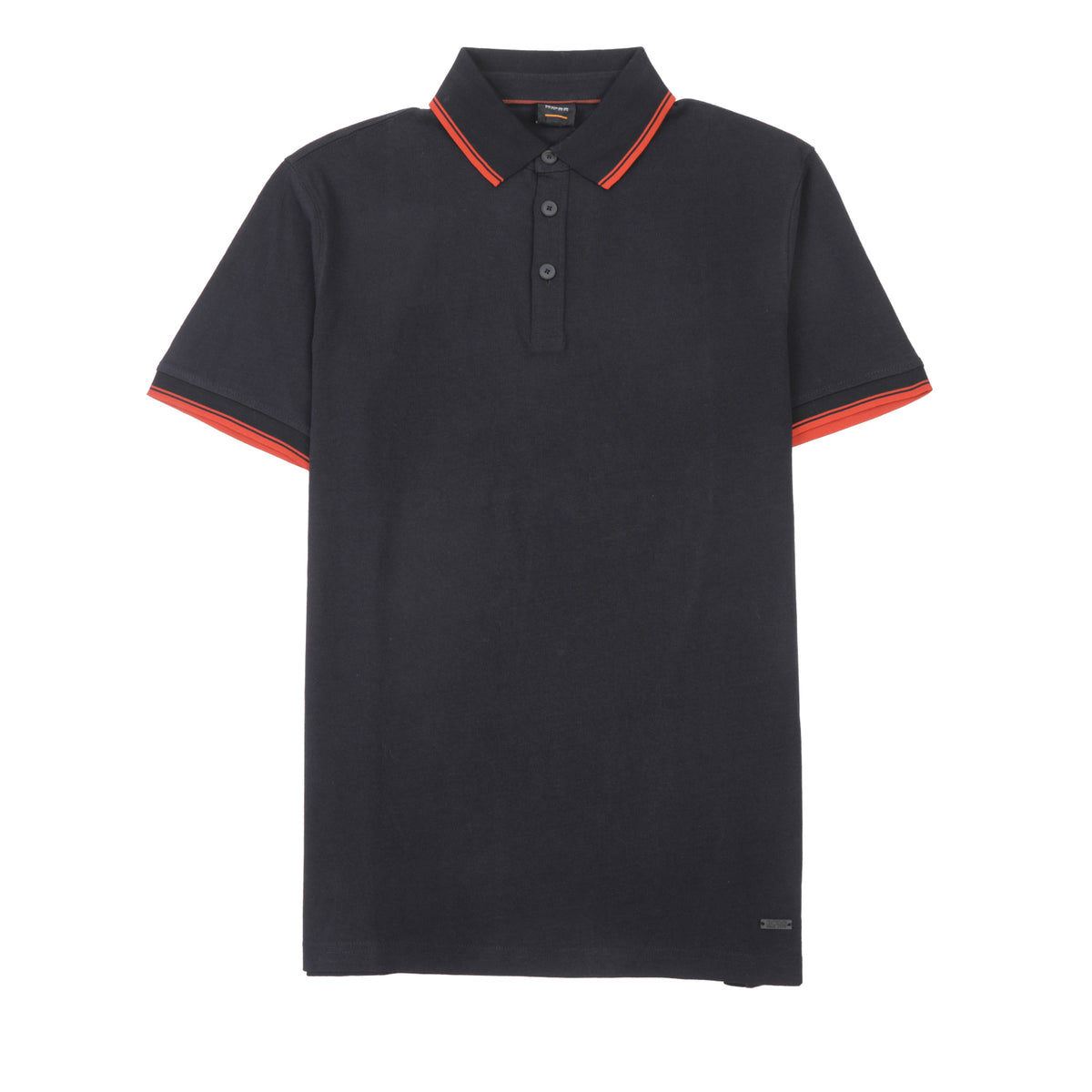 HUGO BOSS POLO SHIRT SHORT SLEEVE WITH RED TIPPED COLLAR