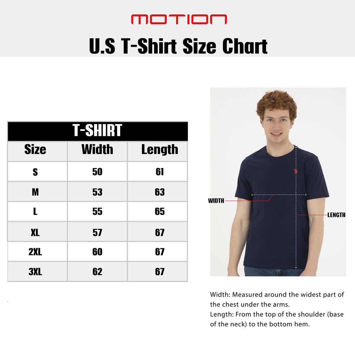Size guide – U.S Polo Slim Fit T-Shirt