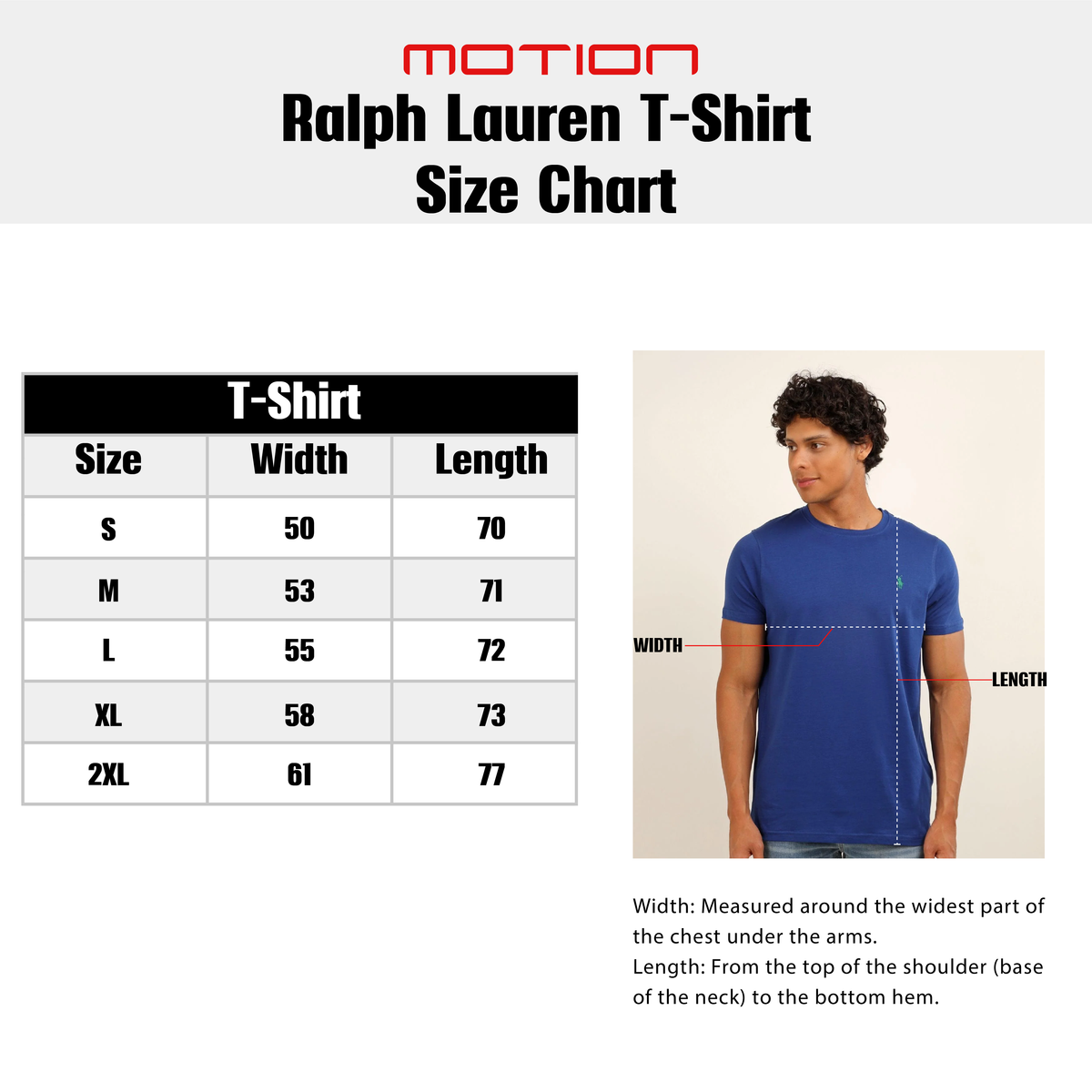 Size guide – Ralph Lauren Slim Fit T-Shirt