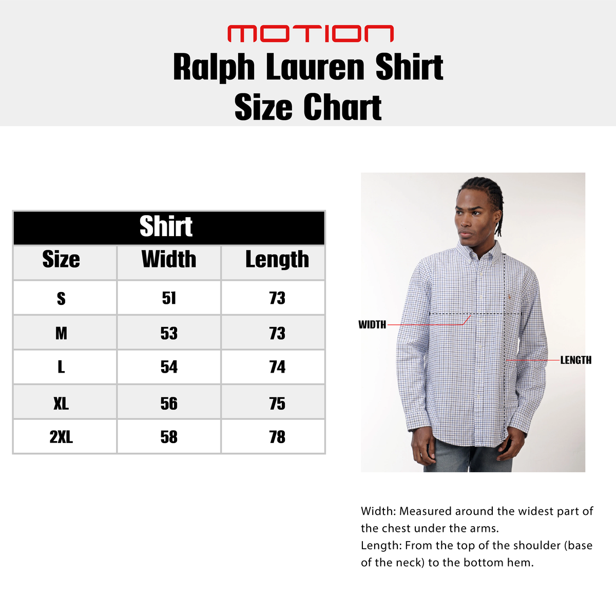 Size guide – Ralph Lauren Classic Fit Shirt
