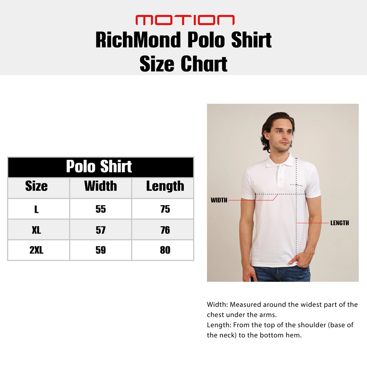 Size guide – RICHMOND Polo Shirt