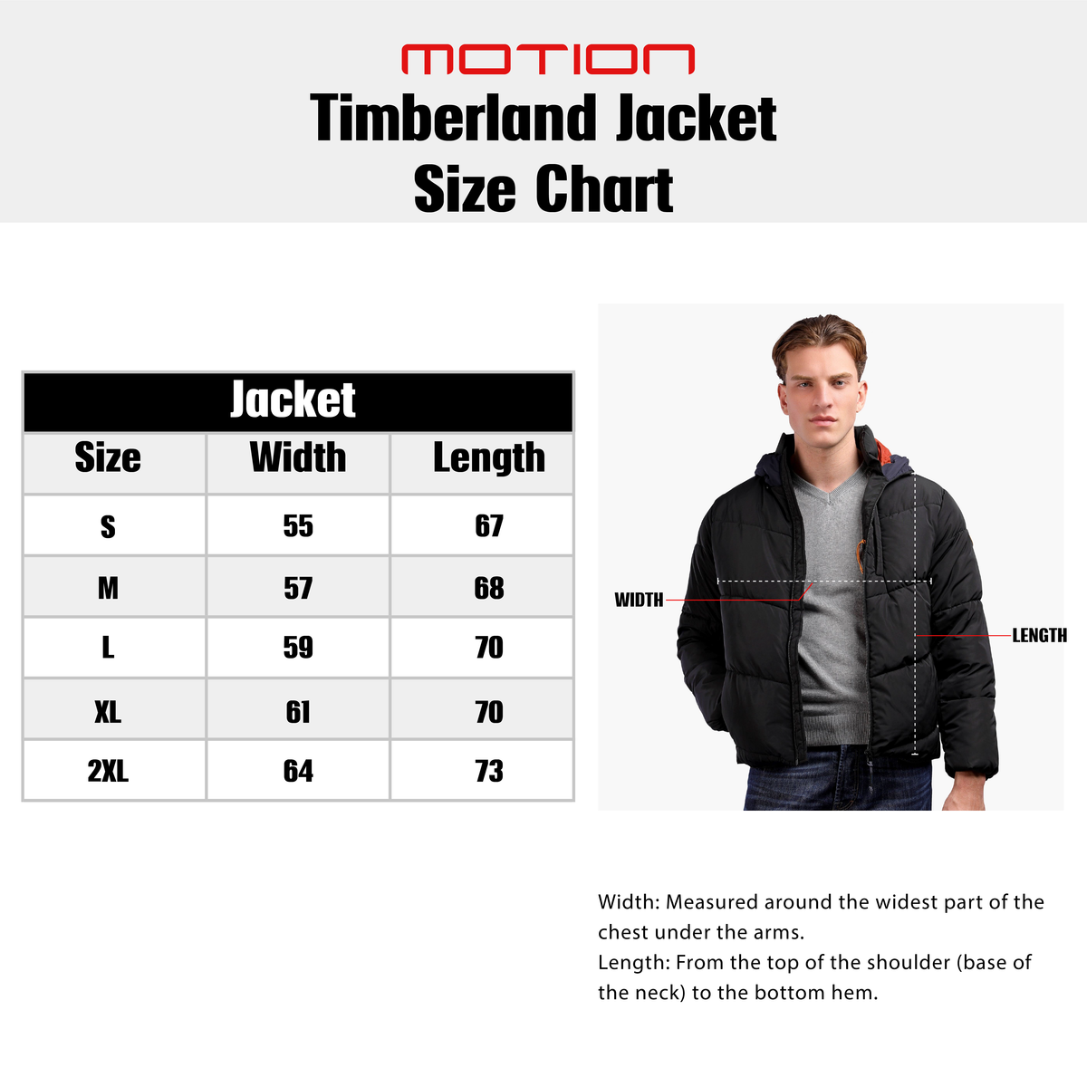 Size guide – Timberland Jacket