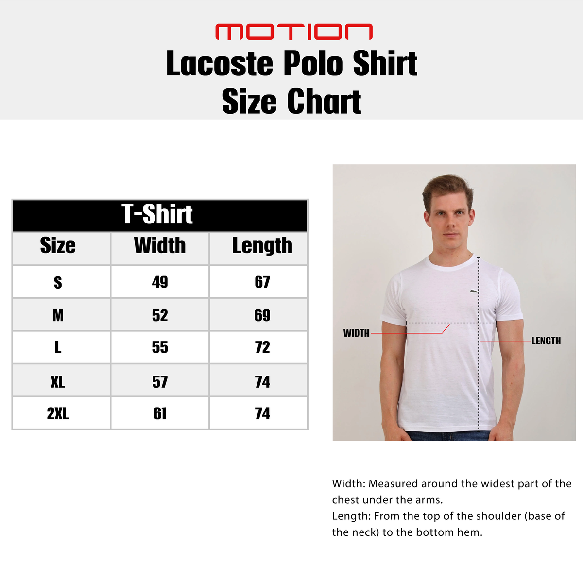 Size guide – Lacoste Slim Fit Polo Shirt