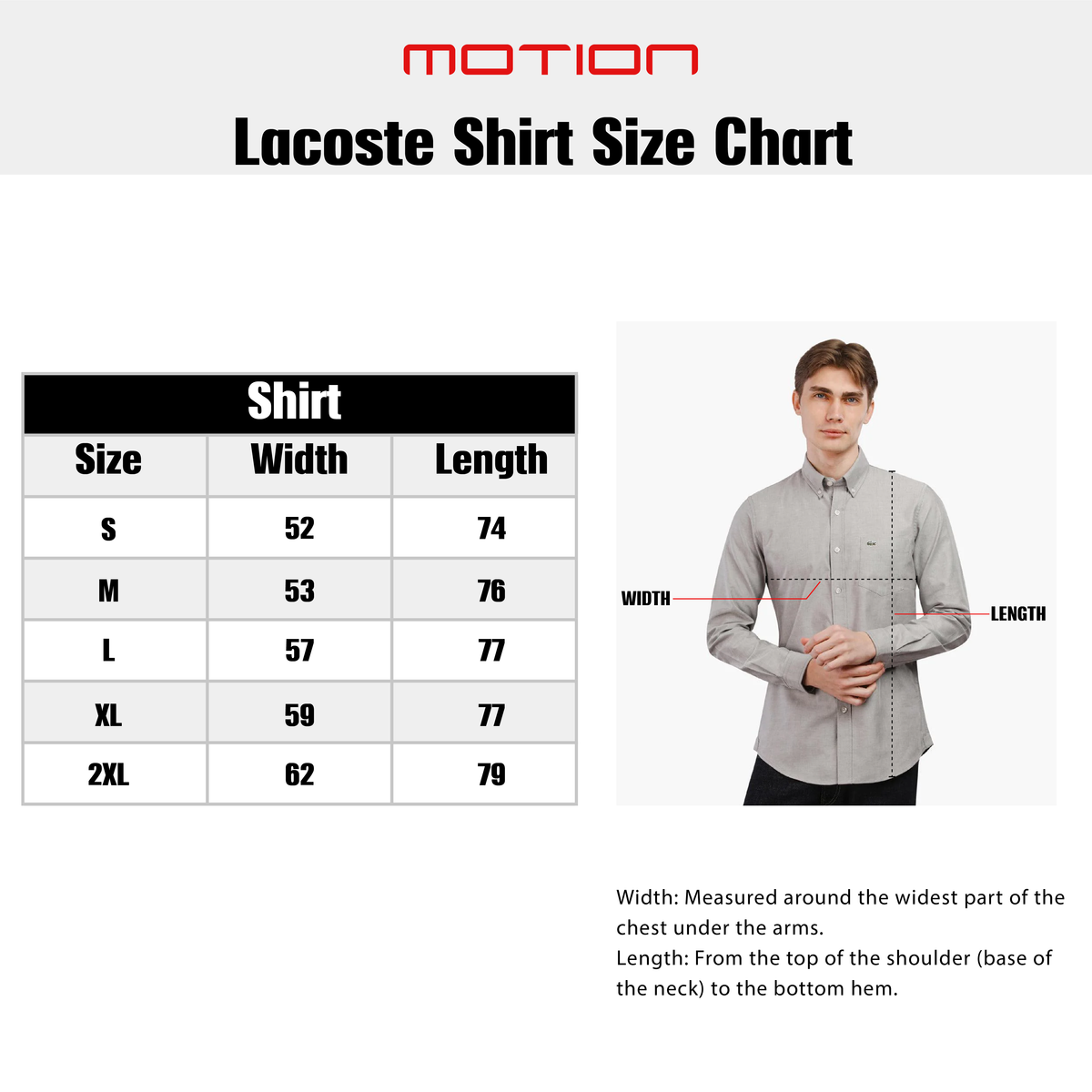Size guide – Lacoste Slim Fit Shirt