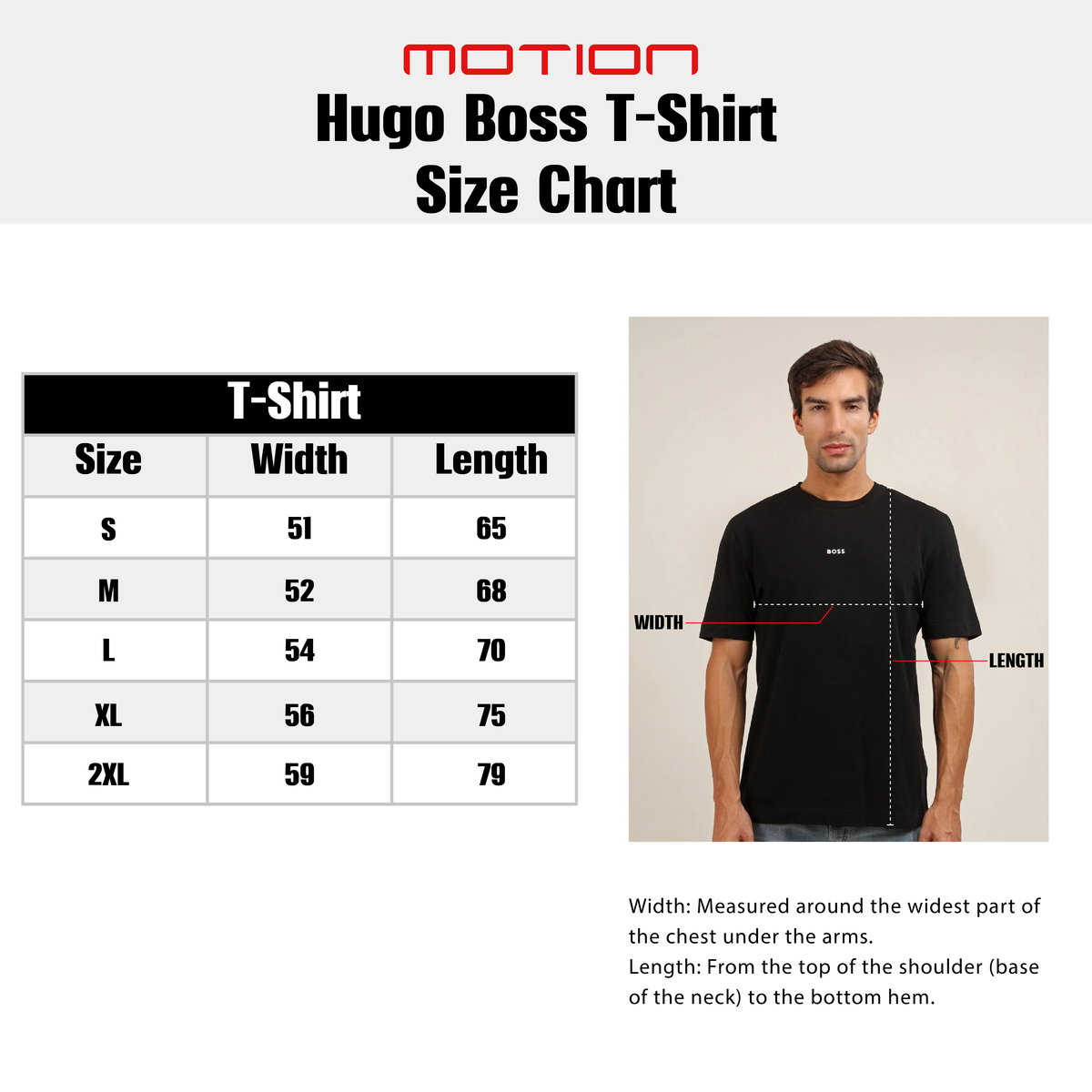 Size guide – Hugo Boss Slim Fit T-Shirt