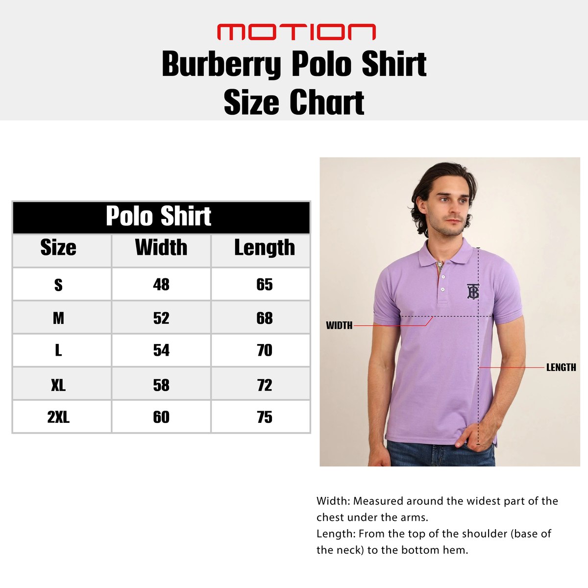 Size guide – Burberry Polo Shirt