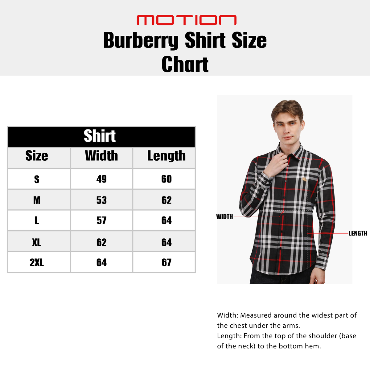 Size guide – Burberry Shirt