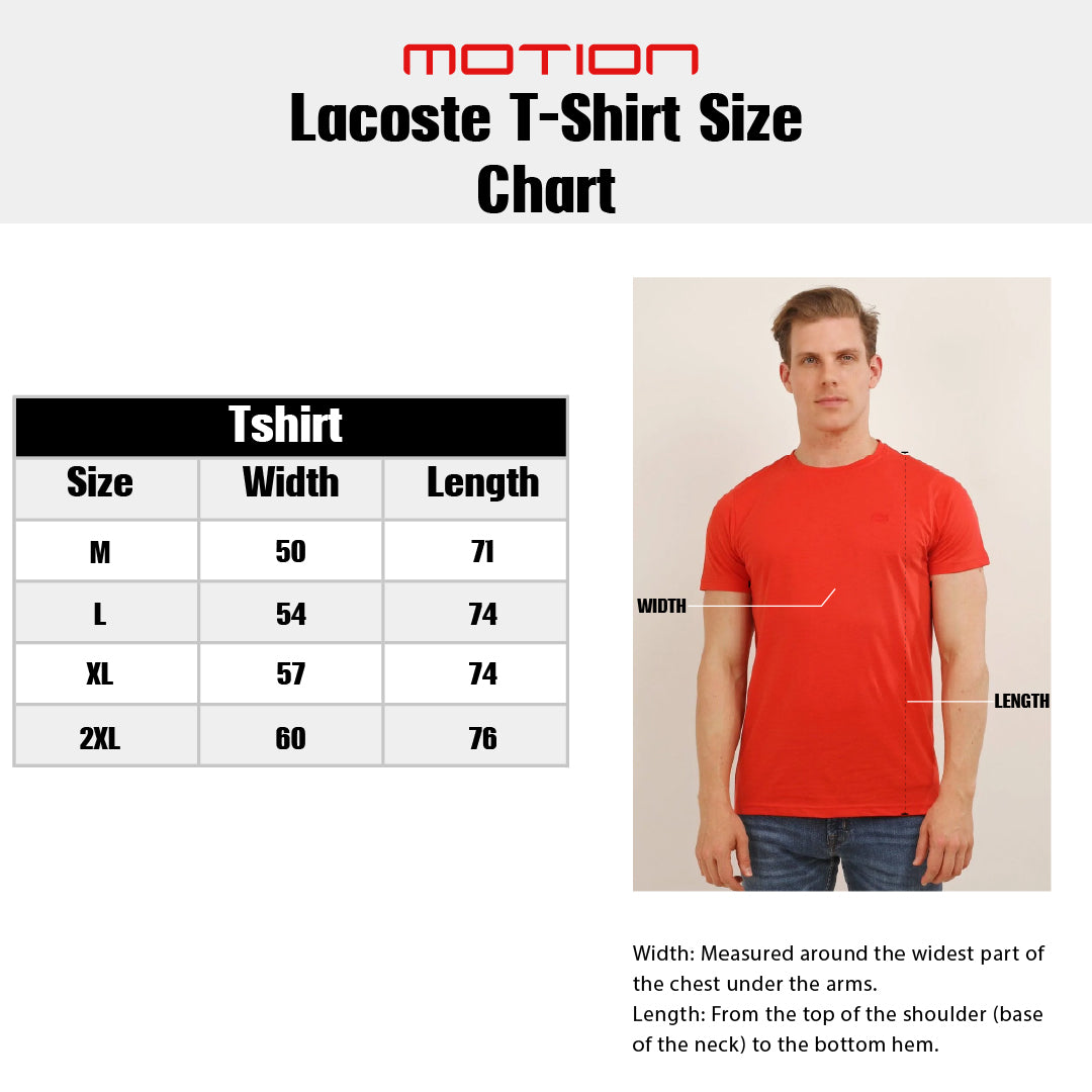 Size guide – Lacoste Crewneck T-shirt Slim Fit