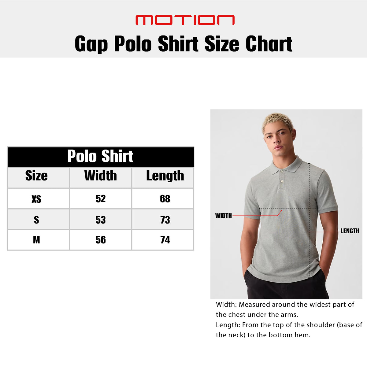 Size guide – GAP Polo Shirt