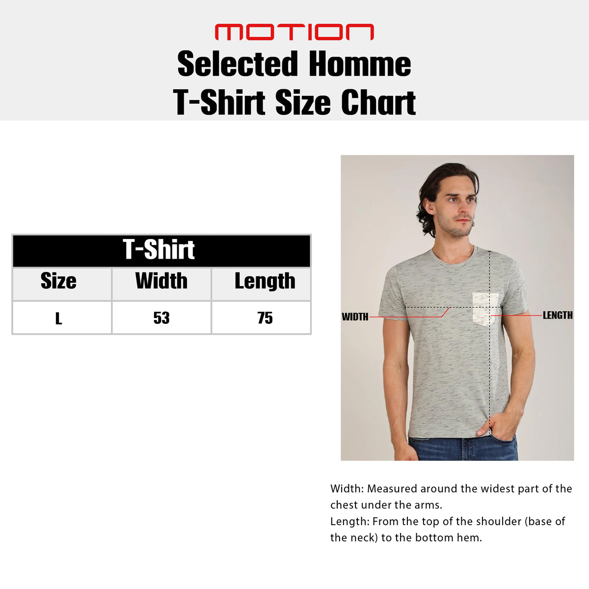 Size guide – Selected Homme Slim Fit T-Shirt