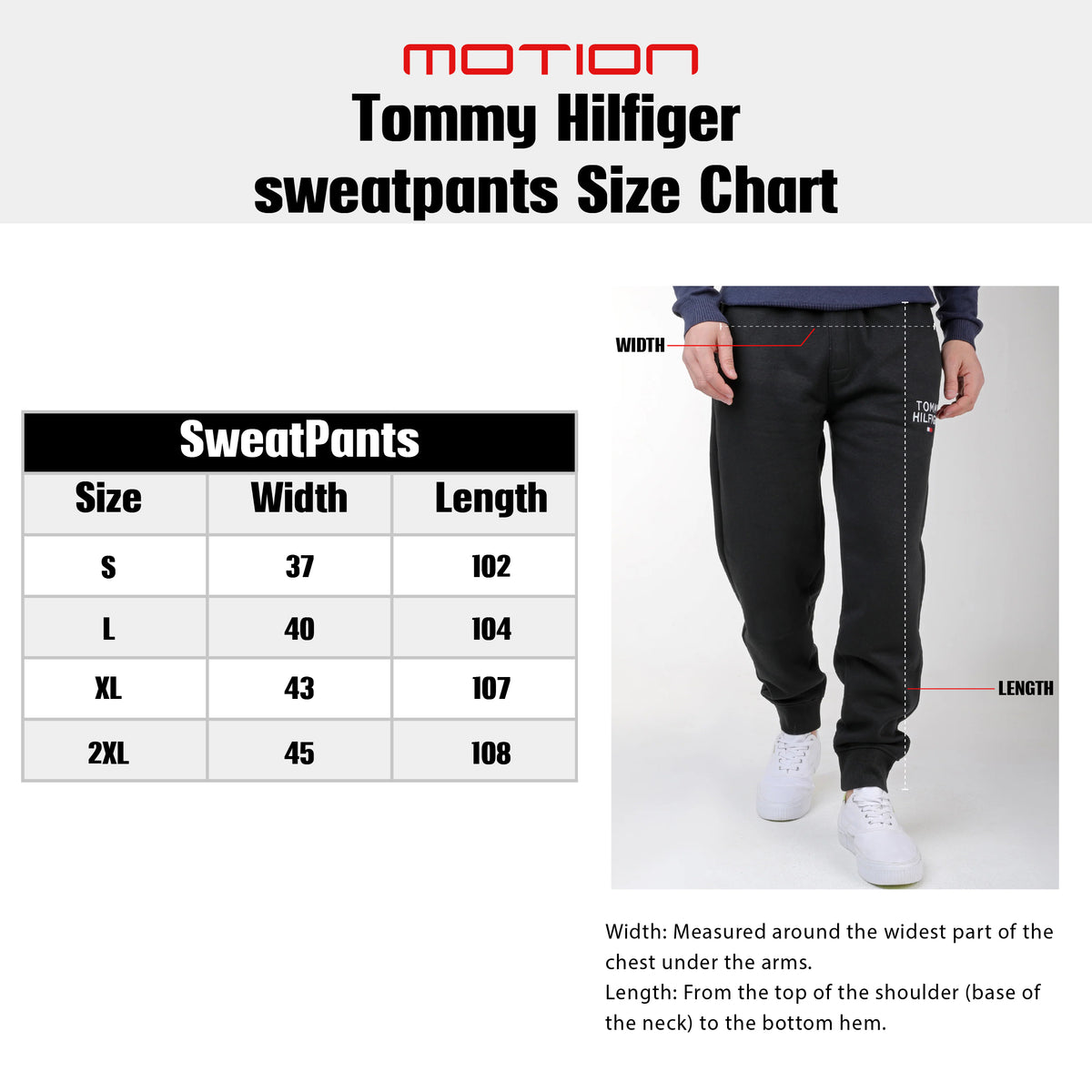 Size guide – Tommy Hilfiger Sweatpants